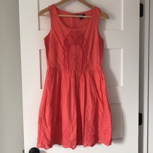 Old navy coral embroidered dress